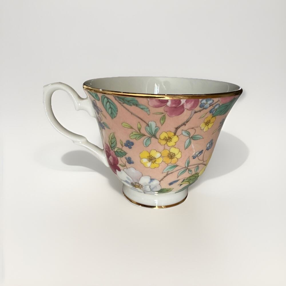 Vtg Chelsea Garden Autumn Peach DUCHESS Teacup Fine Bone China Made In England